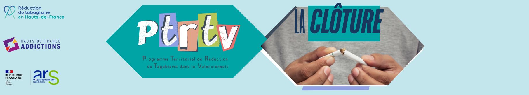 Bandeau avec le titre de l'article : Clôture du Projet Territorial de Réduction du Tabagisme du Valenciennois