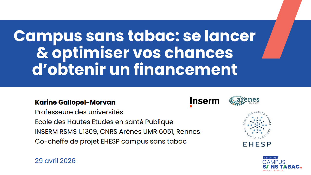 Image de couverture de la présentation du Pr. Karine Gallopel Morvan de l'EHESP